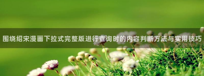 歪歪漫画最新漫画：围绕绍宋漫画下拉式完整版进行查询时的内容判断方法与实用技巧